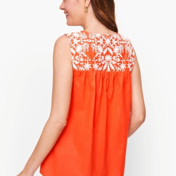 Talbots Embroidered Voile Shell Top Size XL - Picture 2 of 10